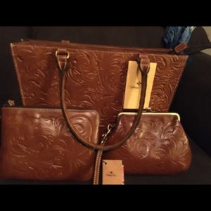 Patricia Nash purse and change purse and wristlet.